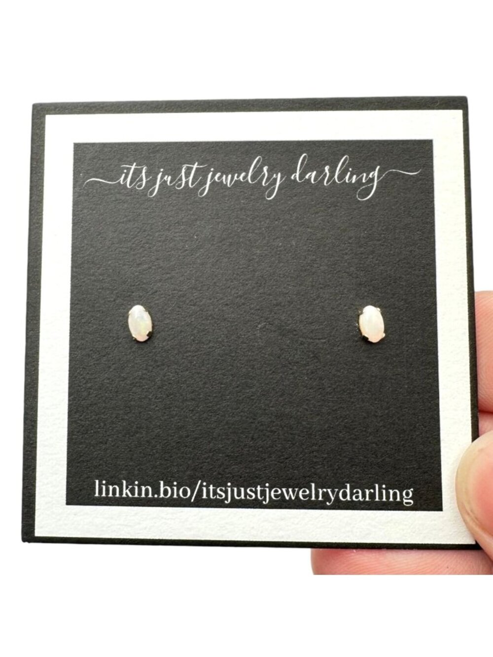 Earrings 14K Yellow Gold Opal Pierced Studs Gift Idea for Her Estate